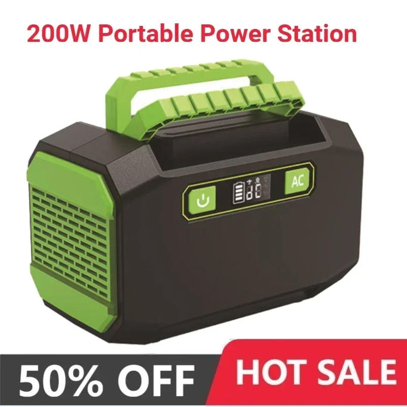 

145Wh/173Wh 200W Портативная электростанция 220 В/110 В Солнечный генератор Открытый аварийный мобильный аккумулятор для кемпинга Светодиодный источник питания