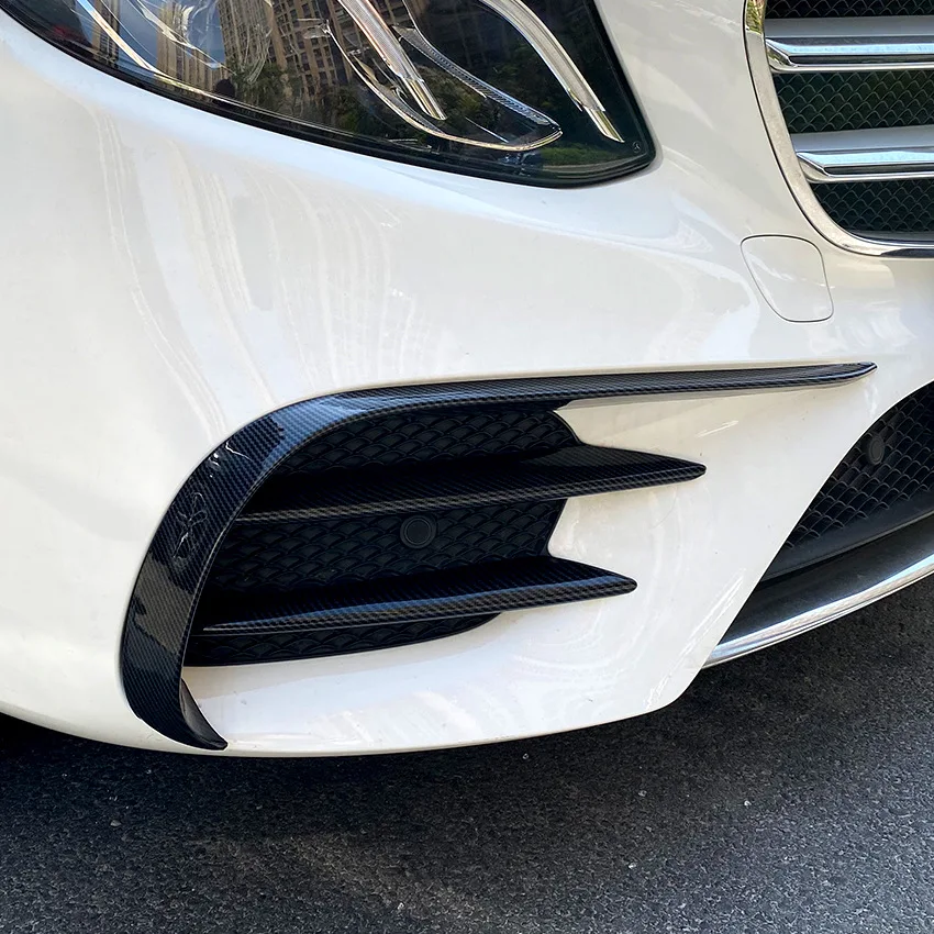 2016 bis 2020 für Mercedes Benz E-Klasse W213 S213 AMG Line Facelift Frontstoßstange Lip Splitter Spoiler Body Kit von ABS glänzend schwarz – Detail 5