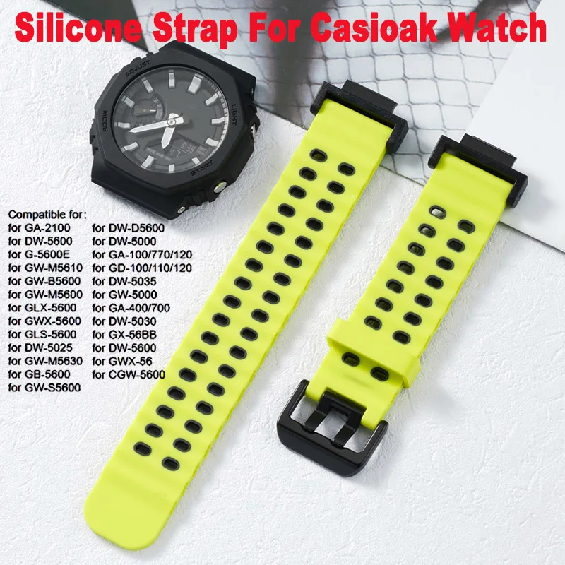 Sport-Silikonarmband für Casioak DW5600 DW6900 GA-110/100/120 Armbanduhren, Uhrenarmbänder für GA-2100, weiches Armband, Handgelenkgürtel, Correa