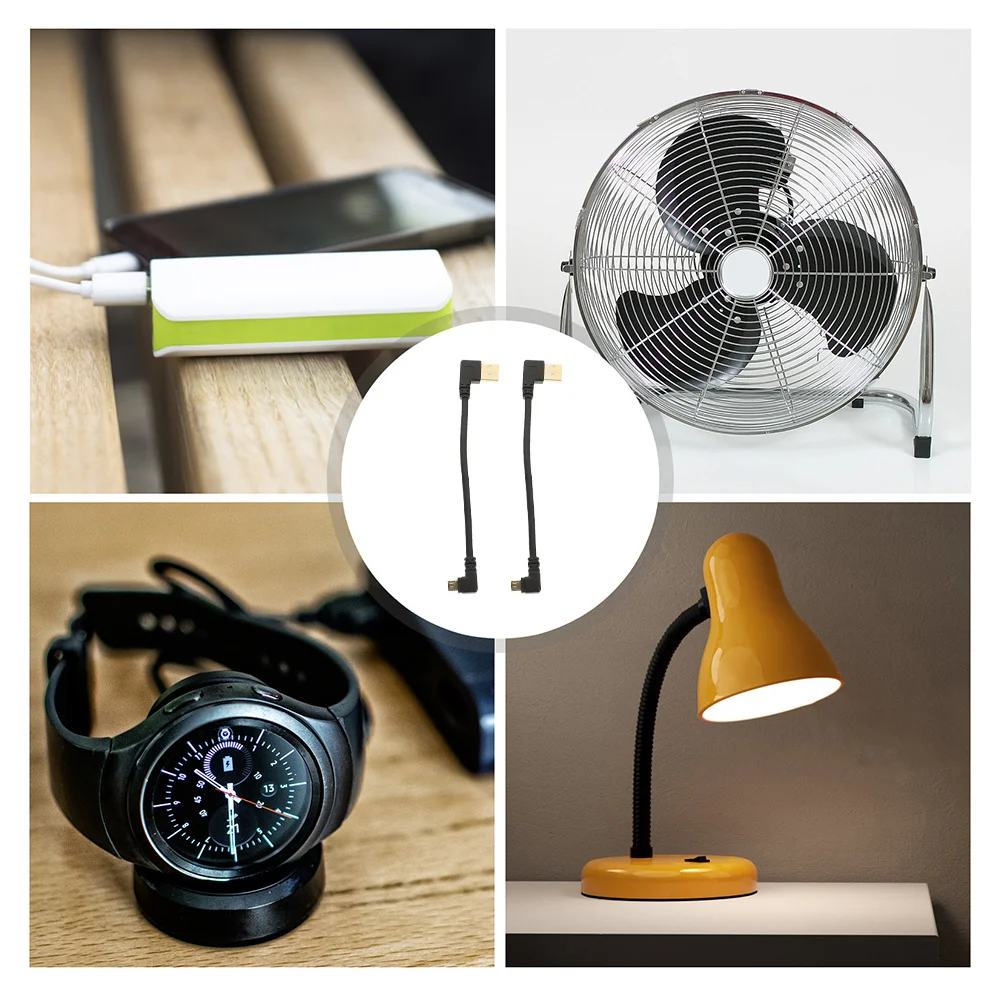 2 قطعة كابل USB صغير 90 درجة شحن سريع نقل البيانات عالي السرعة مثالي لمكاتب السيارات والمناطق الحدقة كابل USB