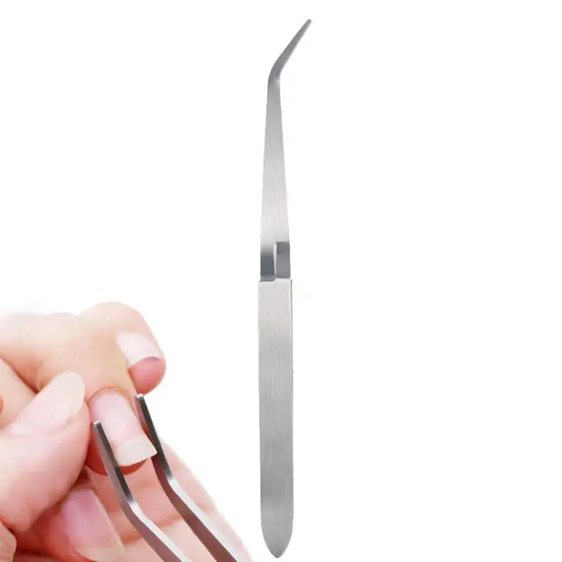 Tweezers Women Curved Stainless Steel Nail Decorating Tools Non Stick Nail Fashion Tip Shaping DIY Kits For Girls