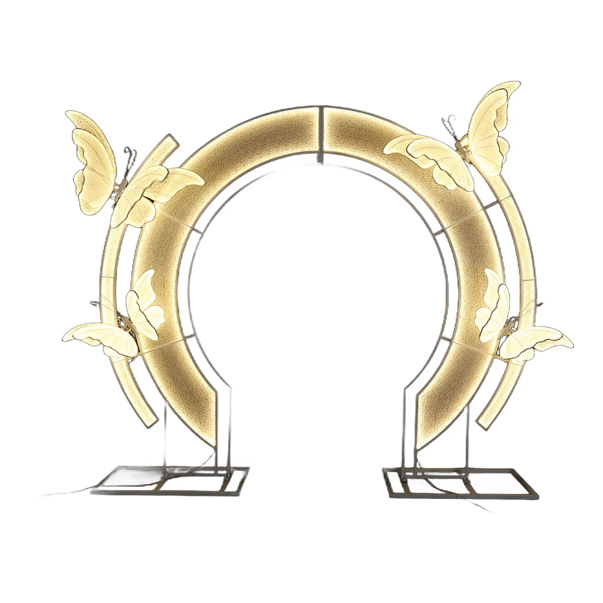 

Wedding luminous butterfly ring street light, wedding venue decoration beautiful props, wedding hall romantic arch