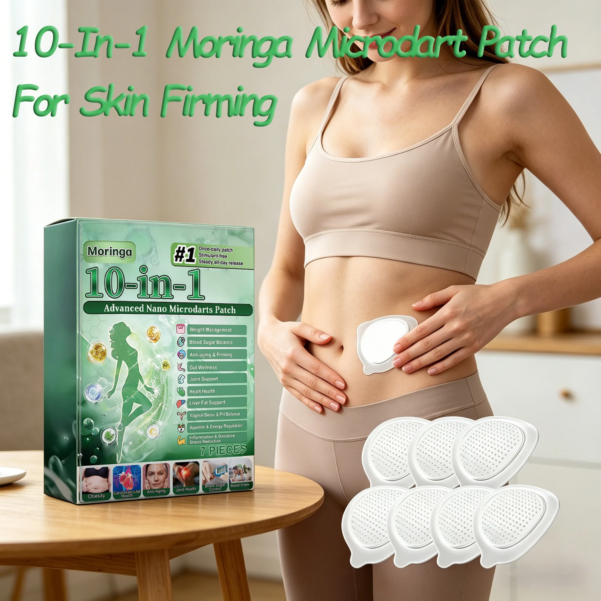 10in1 Moringa Microdart Patch Nano Technology Body Wellness Sticker Natural Herbal Extract Support Skin Firming Vitality Care
