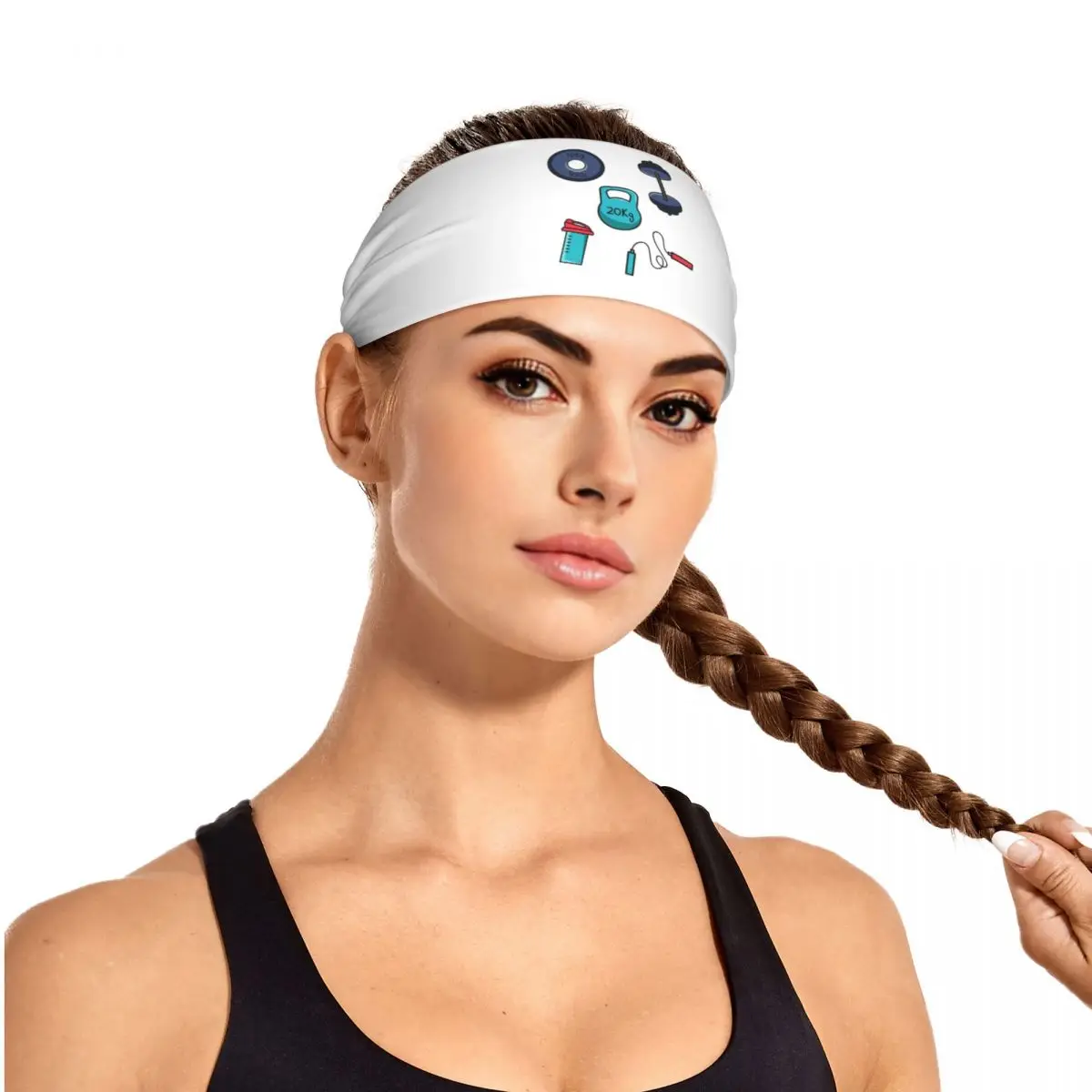 

Custom Gym Essentials Shaker, Kettlebell, Dumbbells, Rope Sweatband for Men Women Quick Drying Sports Sweatband Gym Yoga Running