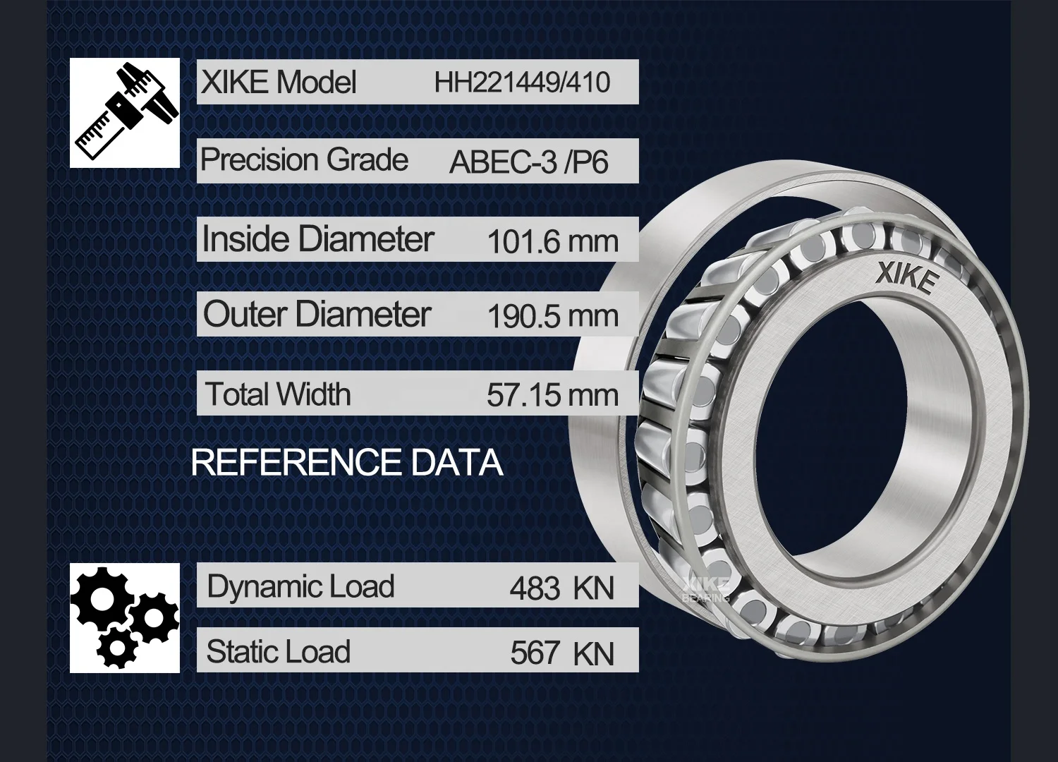 Excellent Quality HH 221449/410 Tapered Roller Bearings 101.600x190.500x57.150mm