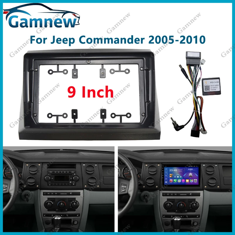 

9 Inch Car Frame Fascia Adapter Android Radio Dash Fitting Panel Kit For Jeep Commander 2005-2010