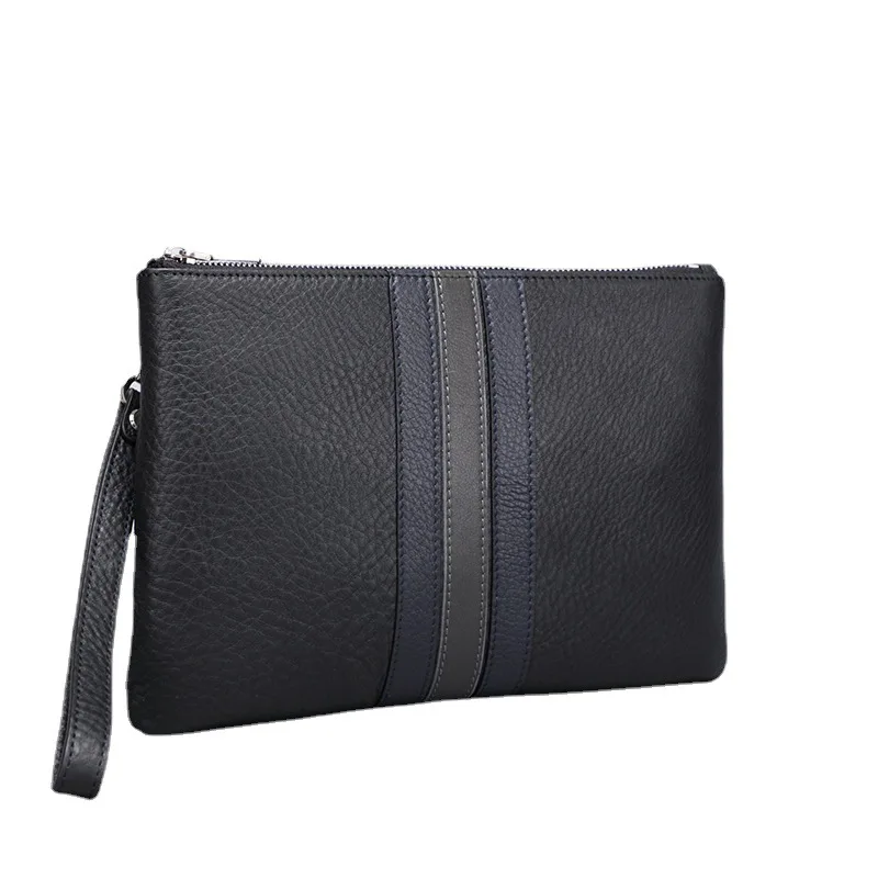 Genuine Leather iPad Clutch Bag for Men\'s Business Casual Envelope Handbag