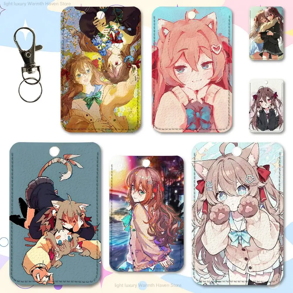 

N-Neuro Sama Evil VTuber Cute Cartoon Card Keychain Anime Fashion Pendant Bag ID Door Card Case Bus Card