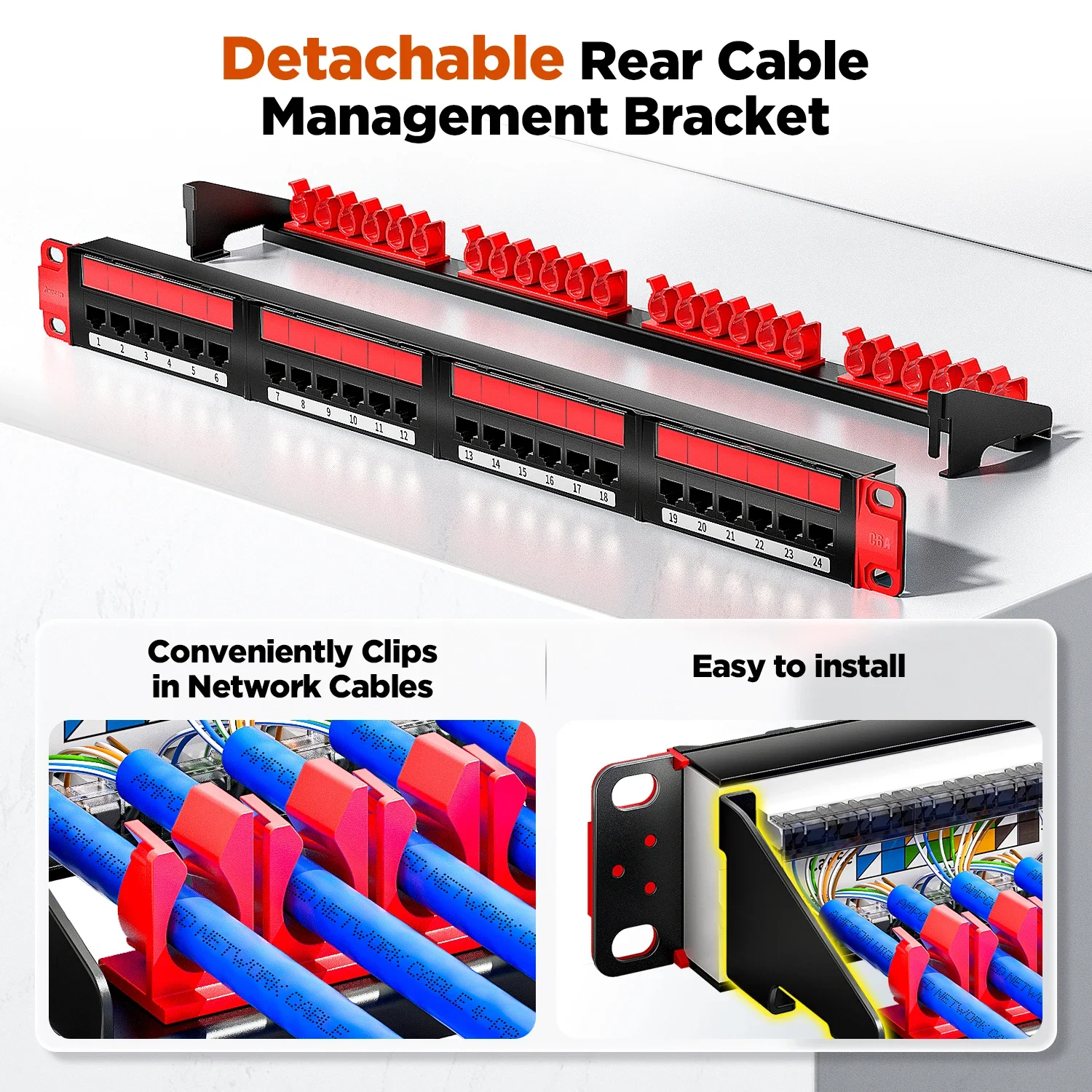 AMPCOM CAT6A 24-Port 19\