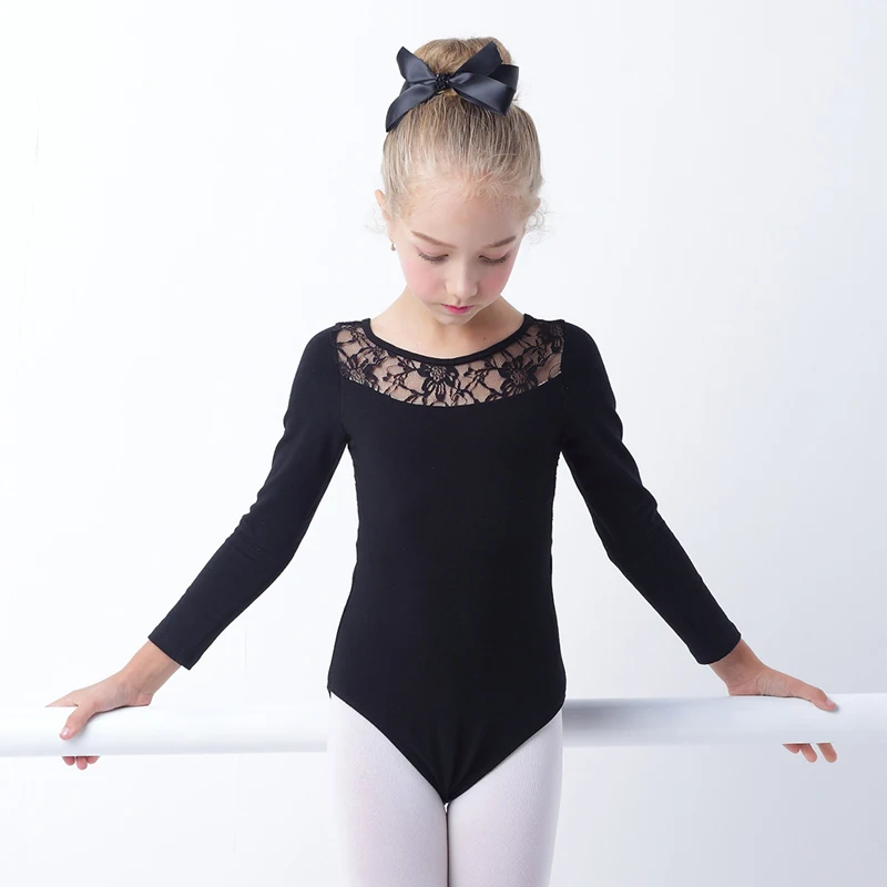 Girls Ballet Leotards Black Gymnastic Leotards Lace Skirted Leotards Long Sleeve Kids Toddler Bodysuit Swimsuits Clearance Sale