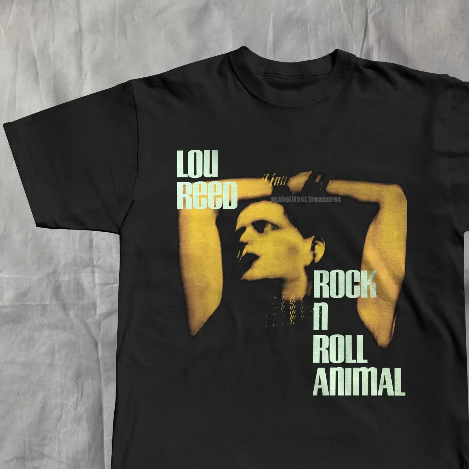lou reed T Shirt rock and roll animal art glam christmas tee vintage Washed Casual Soft Unisex Breathable streetwear fashion