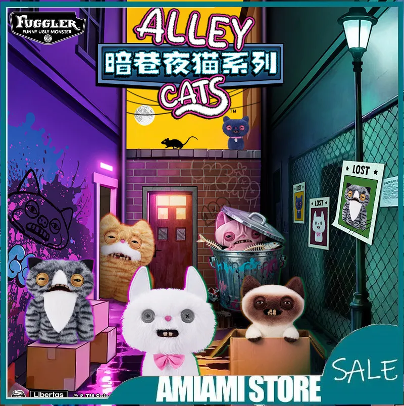 

23cm Fuggler Official Genuine Cute Tooth Monster Dark Alley Night Cat Series Plush Doll Ugly Cute Funny Tide Play Doll Plush Toy
