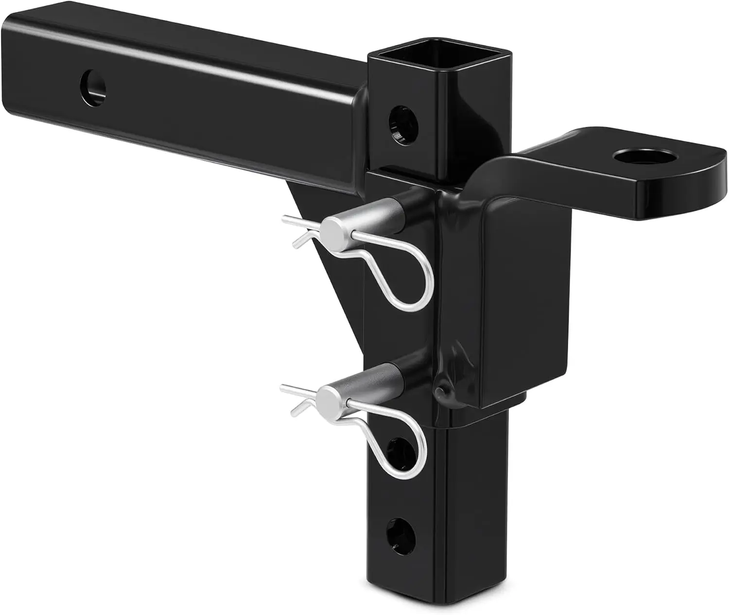 

Adjustable Trailer Hitch, 2' Receiver, 8.25' Rise 9.5' Drop, 8 Heights, 2.5T Capacity, Heavy Duty with Pins