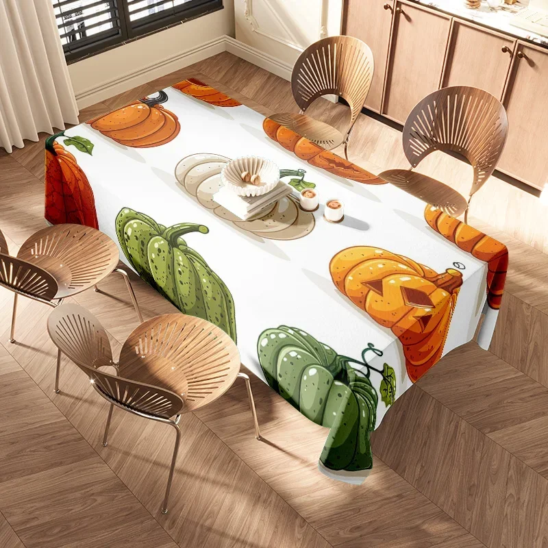 Autumn Thanksgiving Pumpkin Food Fruit Tablecloth Decorative Dining Room Home Decoration