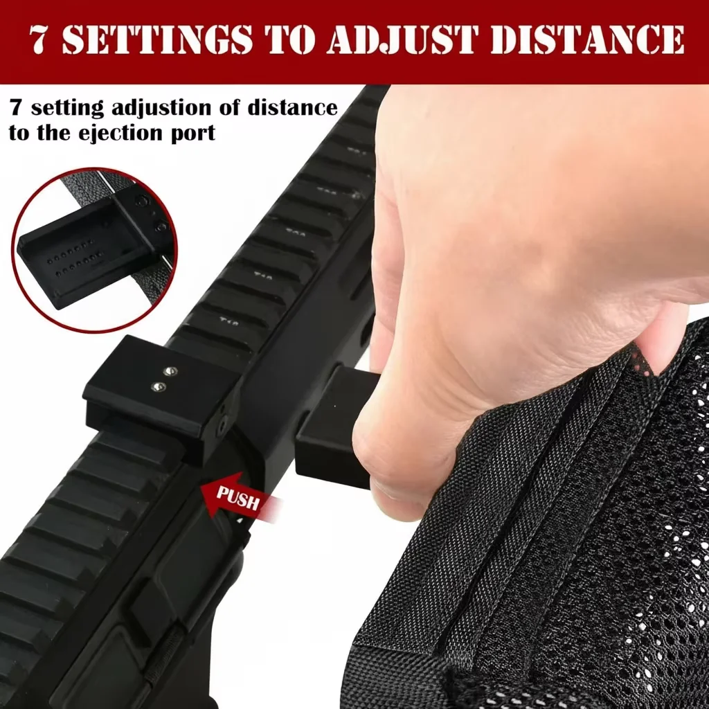 Brass Catcher .223/5.56 7.62mm Cartridge Catcher with Picatinny Rail Mount Tactical Shell Catcher Nylon Mesh Recycling Bag
