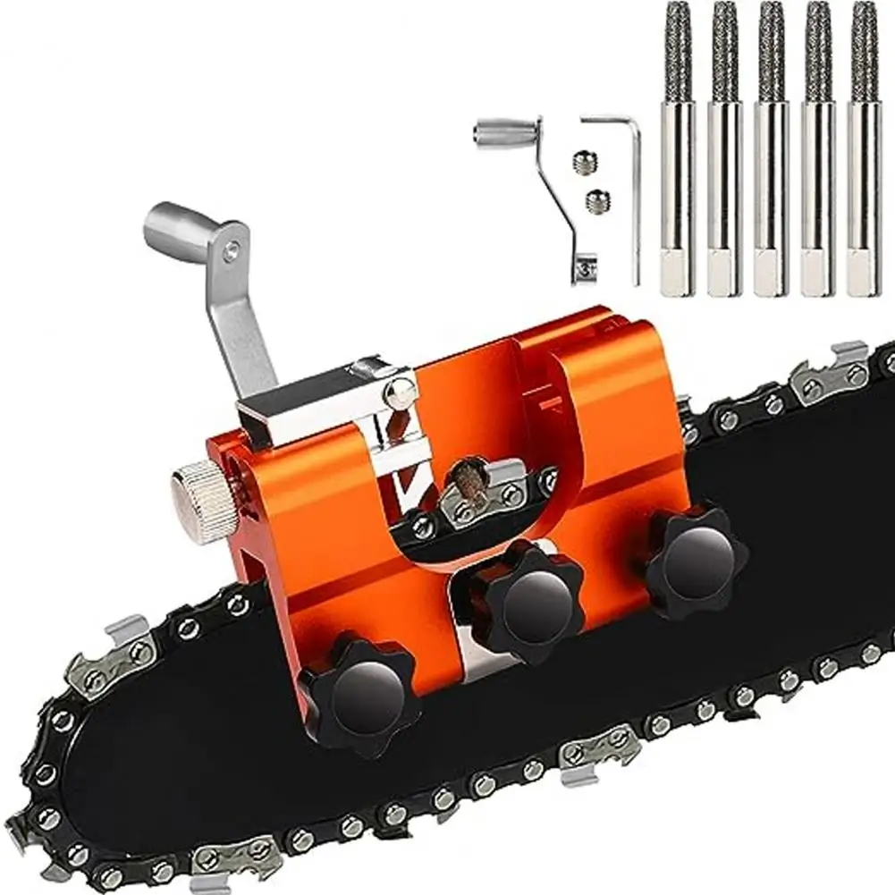 Saw Sharpener Compact Portable Chainsaw Sharpener Kit with Wrench Screws Sharpening Jig for Teeth Easy to Use Carry Chainsaw