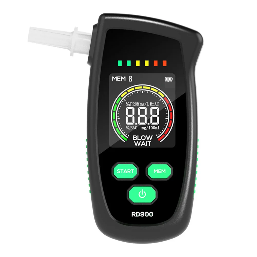 مجموعة واحدة من كاشف كحول السيارة لاختبار الكحول الدقيق وشحن USB مع 5 أبواق لإلكترونيات السيارات