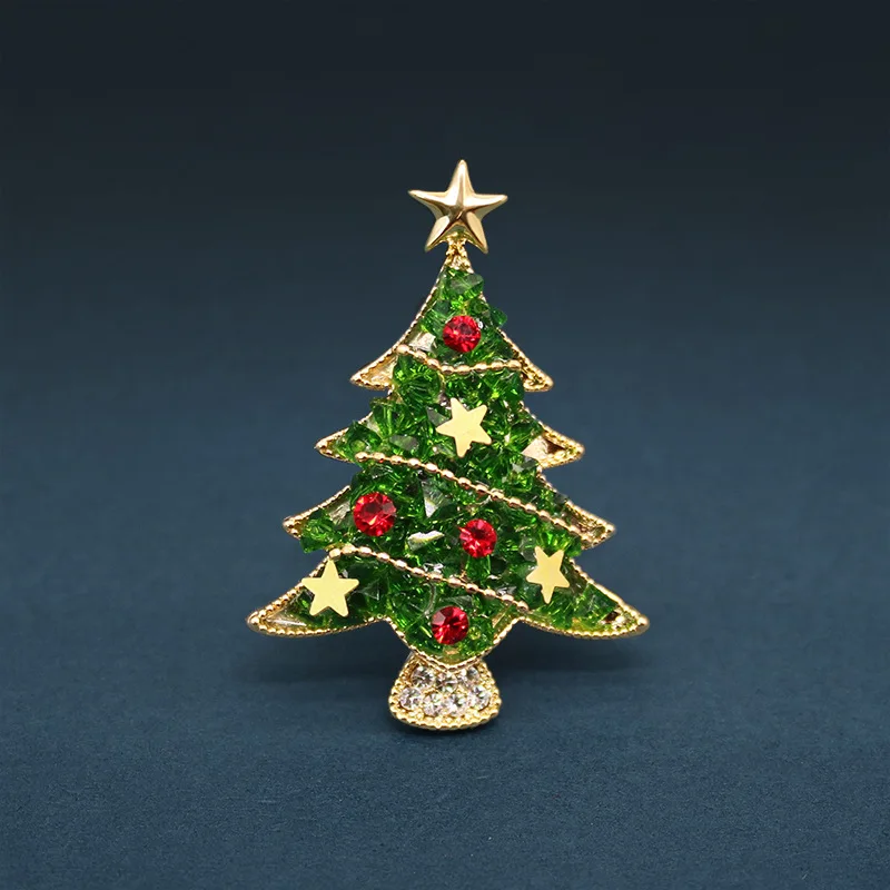 

Christmas brooch for women, elegant crystal tree pin, high-end brooch, small and exquisite, niche and creative jewelry accessory