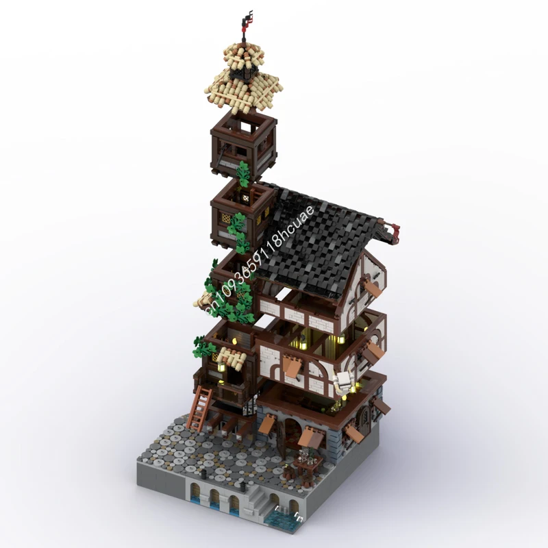 4830 pçs moc porto molhar os piratas leviatã modelo blocos de construção crianças arquitetura educação tijolo brinquedos presentes natal