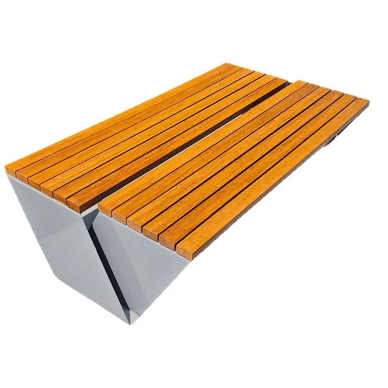 

Stainless steel park chair, outdoor bench, courtyard community strip stool, outdoor preservative wood plastic wood leisure bench