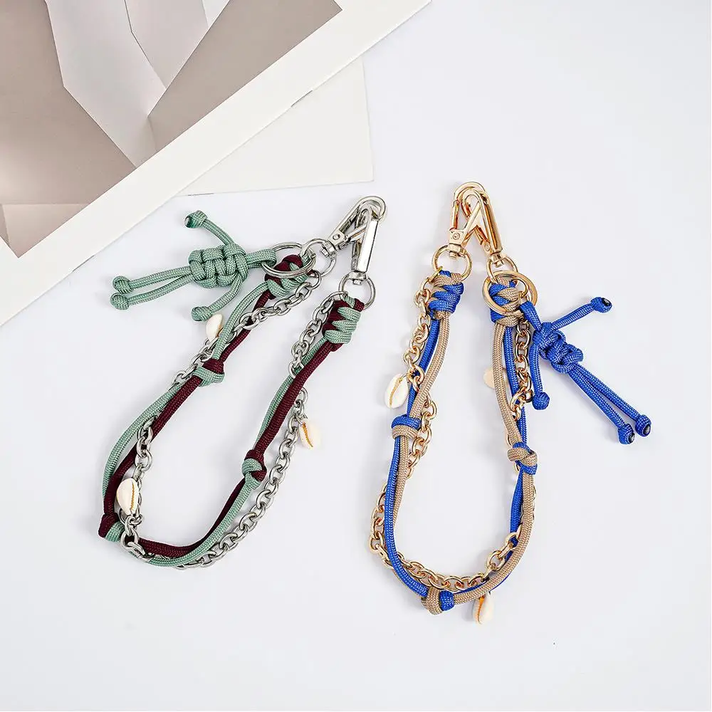 Clothing Decoration Keychain Bag Pendant Bag Hanging Decoration Cellphone Rope Lanyard Weave Shell Pendant Cute Bag Chain