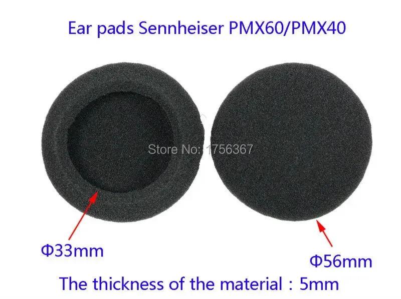 Сменные амбушюры для наушников Sennheiser PMX60 PMX40 (наушники/подушки), амбушюры для гарнитуры 56 мм после подвешивания наушников