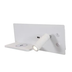 LED 3W draadloos opladen wandkandelaar lamp met USB-opladen leeslamp binnenwandlamp bedverlichting verstelbare hoek