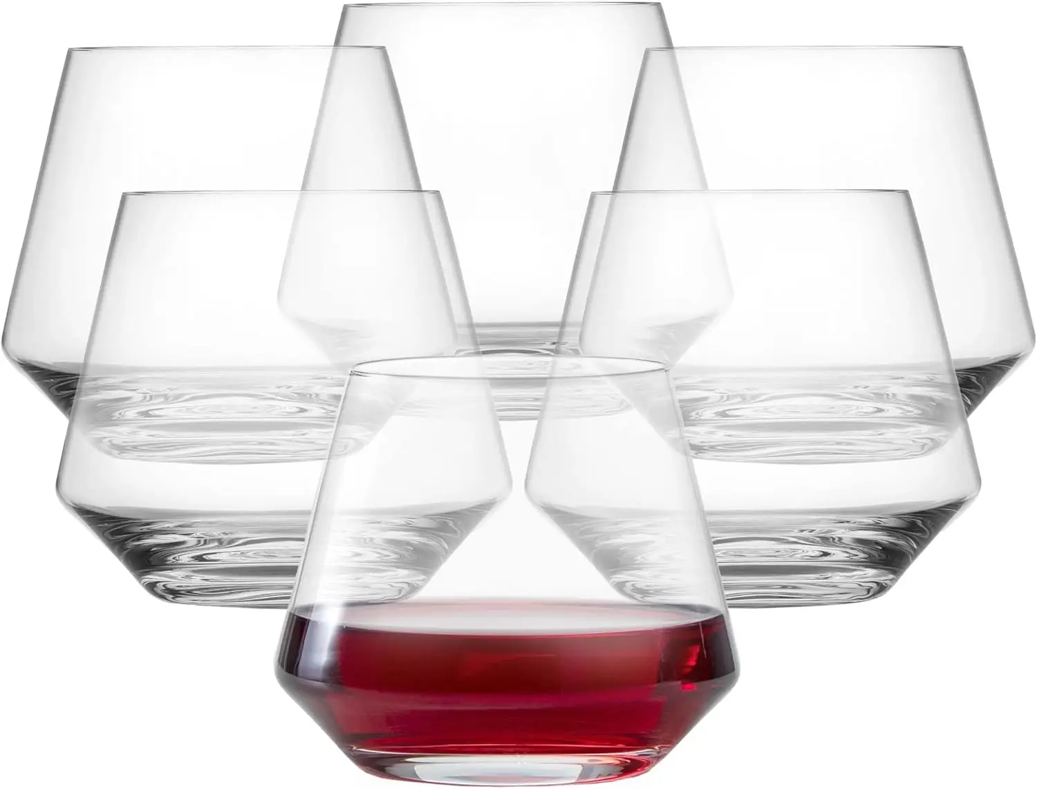 

Pure Stemless Burgundy Glass (Set of 6), Elegant Wine Glasses for Red Wine, Dishwasher-Safe Tritan Crystal Glasses, G