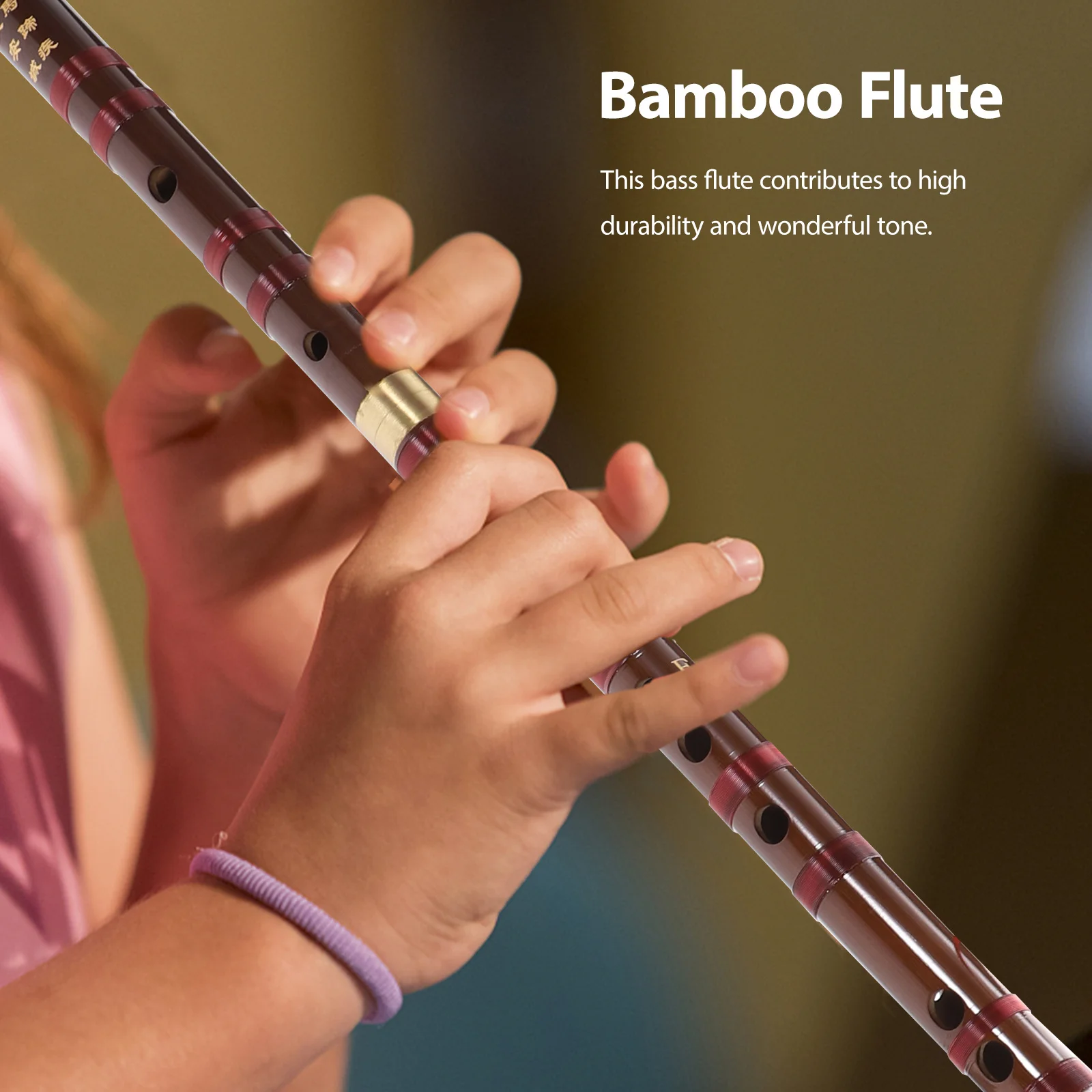 

Chinese Bamboo Flute Handmade Traditional Fife Flute Music Instrument Random Color Durable Decorative Musical Gift