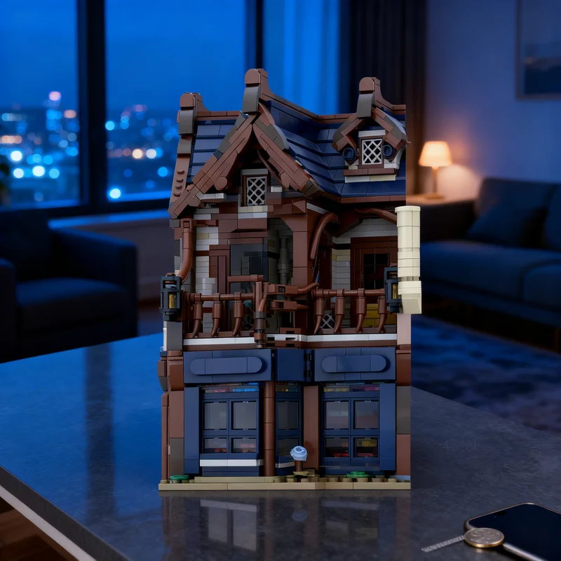 

3771 деталь MOC Andwraith S BAKERY: Серия «Дождливая улица» — Модель замка, конструктор, игрушка, подарок, креативный коллекционный предмет для демонстрации на столе