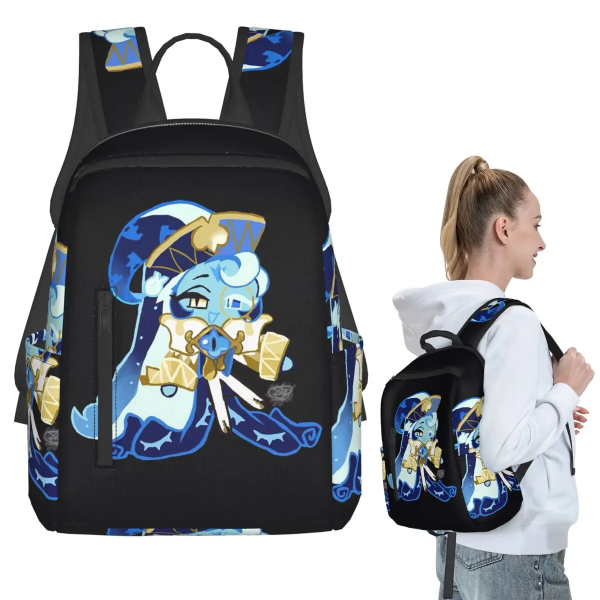 Shadow Milk Cookie Run Kingdom Backpack Student BookBag Boys Girls School Bag Computer Shoulder Bags Men Women
