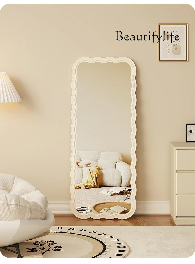 High definition full-length mirror girls bedroom fitting mirror cream style  floor  special-shaped mirror wall hanging