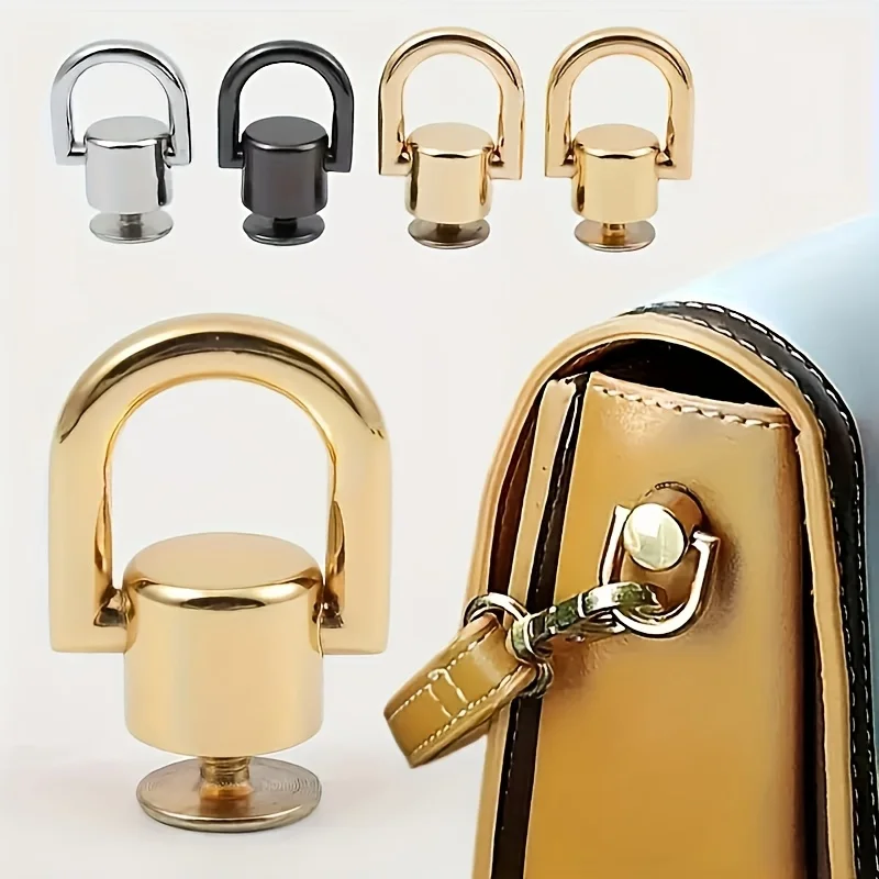 6 Stück D-Ringe Nieten für Lederhandtaschen, Schraubnieten, Metallringe, Nieten für Geldbörsenriemen, Zubehör für Lederhandtaschen-Hardware