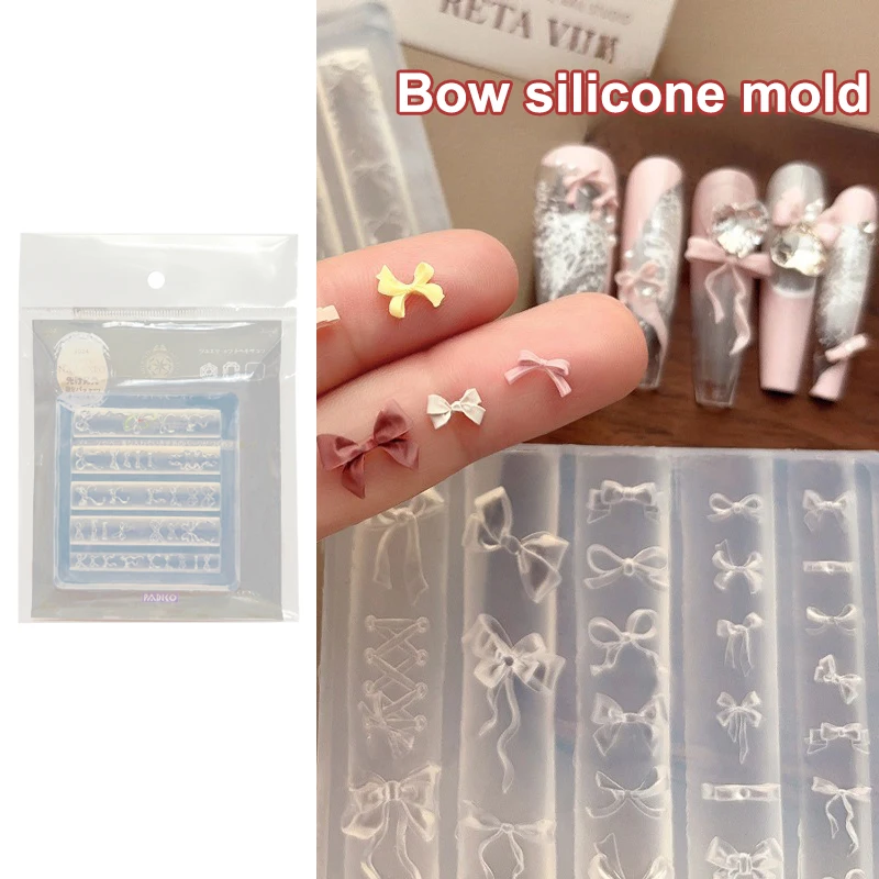 3D Lint Strik Vormige Mold Stempelen Stencils UV Gel Polish Art Mold Siliconen Carving Mold DIY Ontwerp Nail Charm Decoraties