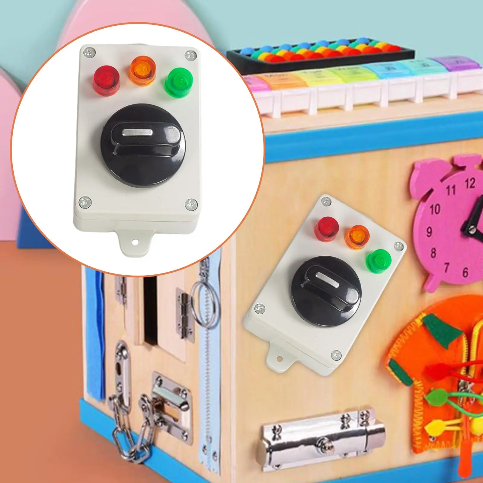 LED Switch Board Basic Skills Learning Color Distinction Games Montessori Busy