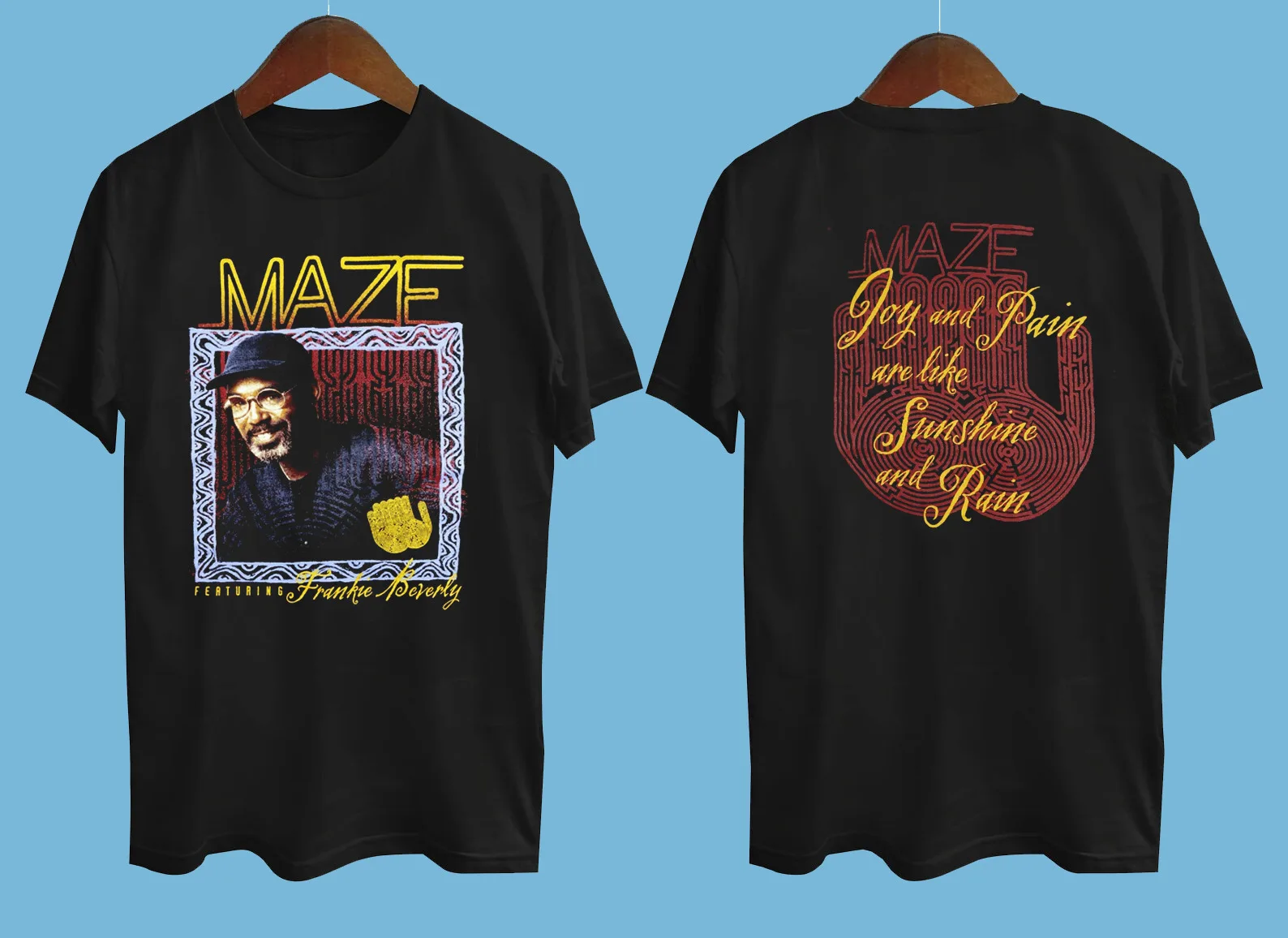 MAZE FEATURING FRANKIE BEVERLY 2 Side  Black  All Size Gift Shirt HE1138