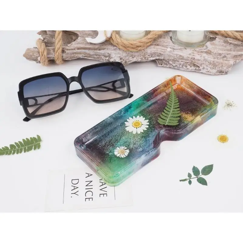 A52E 2Pcs Sunglasses Display Tray Silicone Mold Sunglasses Storage Box Holder Mold
