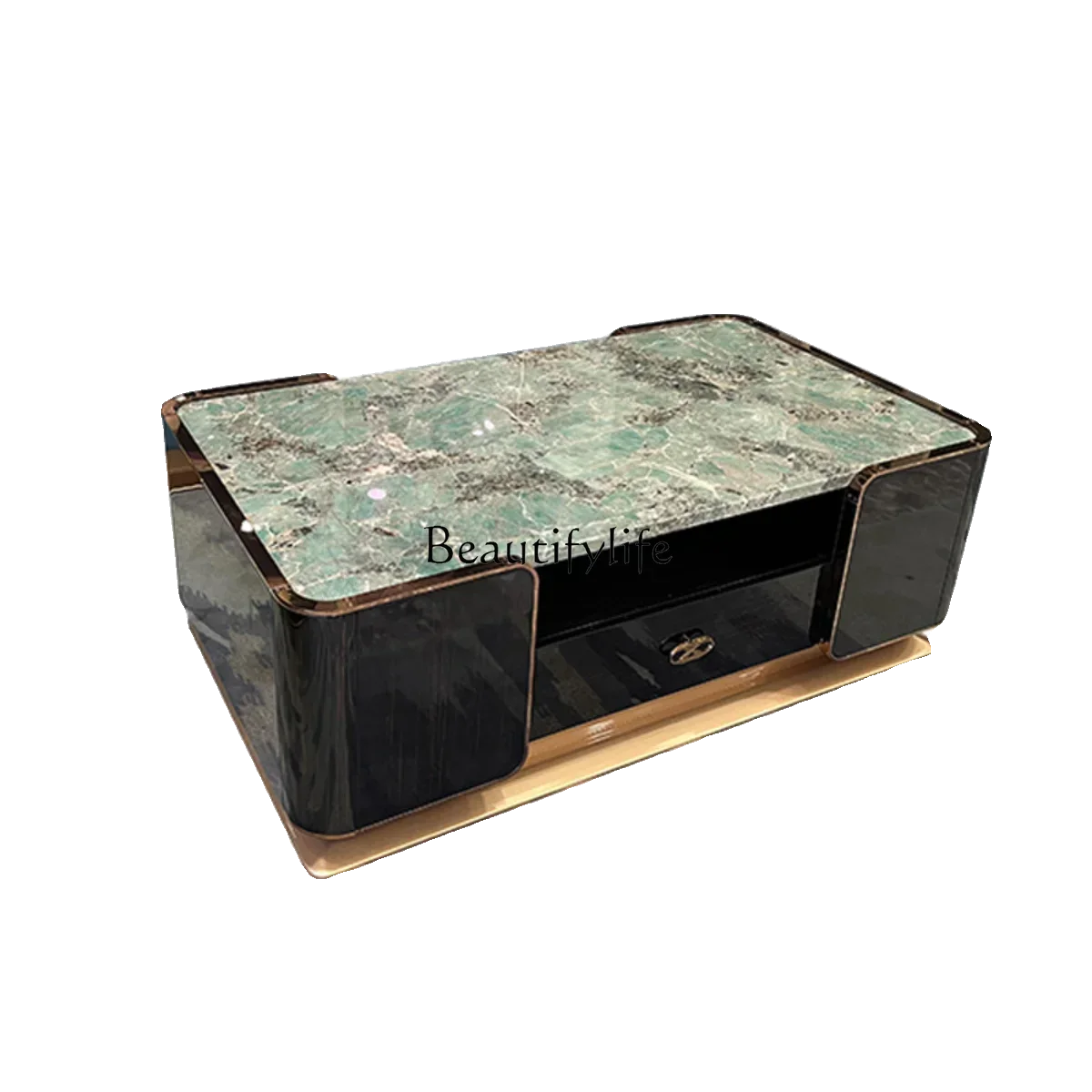 

ld38Hong Kong-style marble-faced coffee table Italian light luxury solid wood-sized apartment tea table