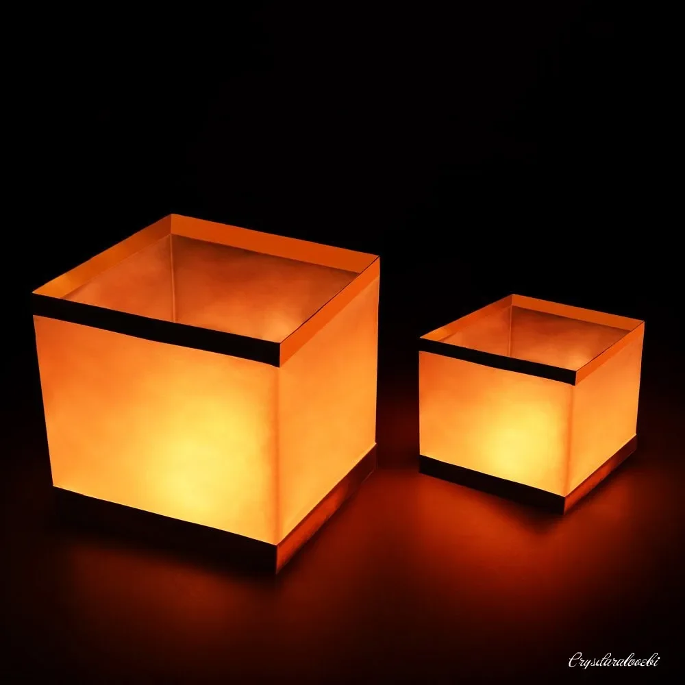 100pcs/Lot Floating Water Lantern Retro Chinese Square Wishing Lanterns 11/15cm Paper Candle Lantern for Wedding Patry