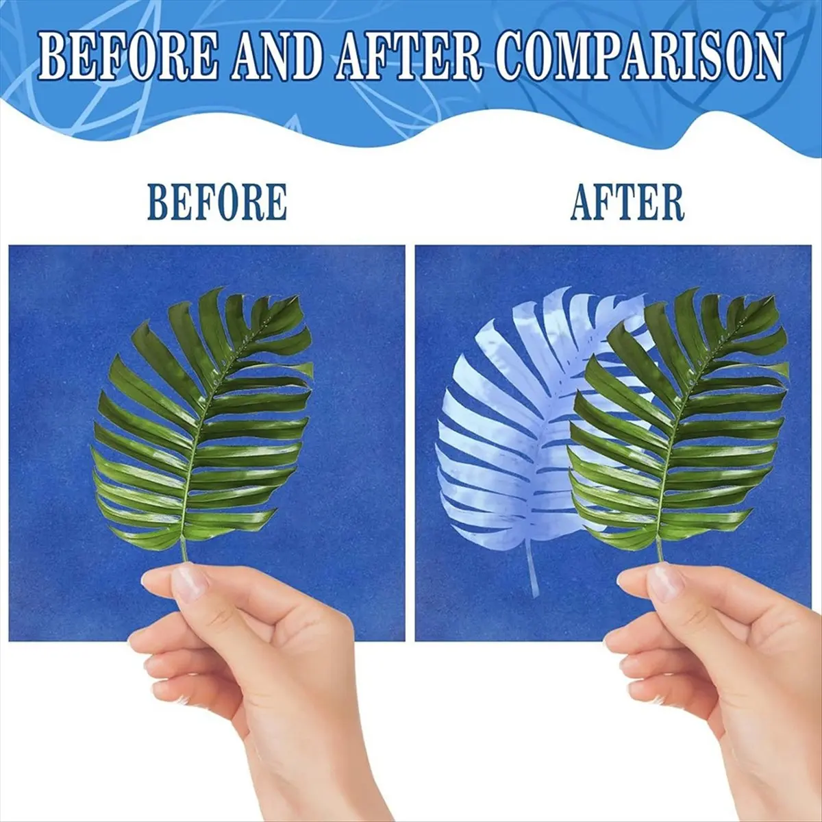 HITL 60 Sheets Cyanotype Paper Sun Print Art Kit High Sensitive Sun Paper Nature-Sun Printing Kit Drawing Art Paper