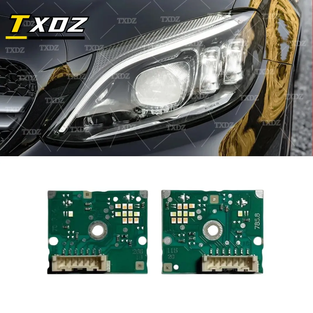 White DRL Boards for 2019 -2021 W205 C Class C180 C200 C260 C300 C63 C43 MULTIBEAM LED Headlight Daytime Running Light L&R