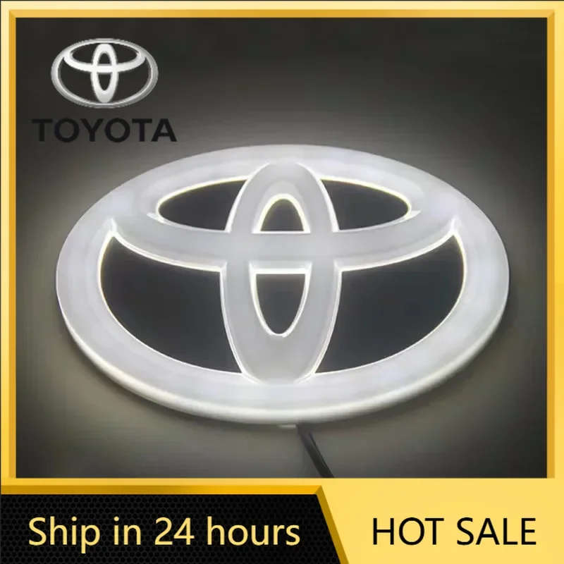 

Car Stickers For Toyota 2026 Hot 4D 16cm Car Front Grille Trunk Logo LED Light Retrofit for Toyota Land Cruiser Prado RAV4 Highl