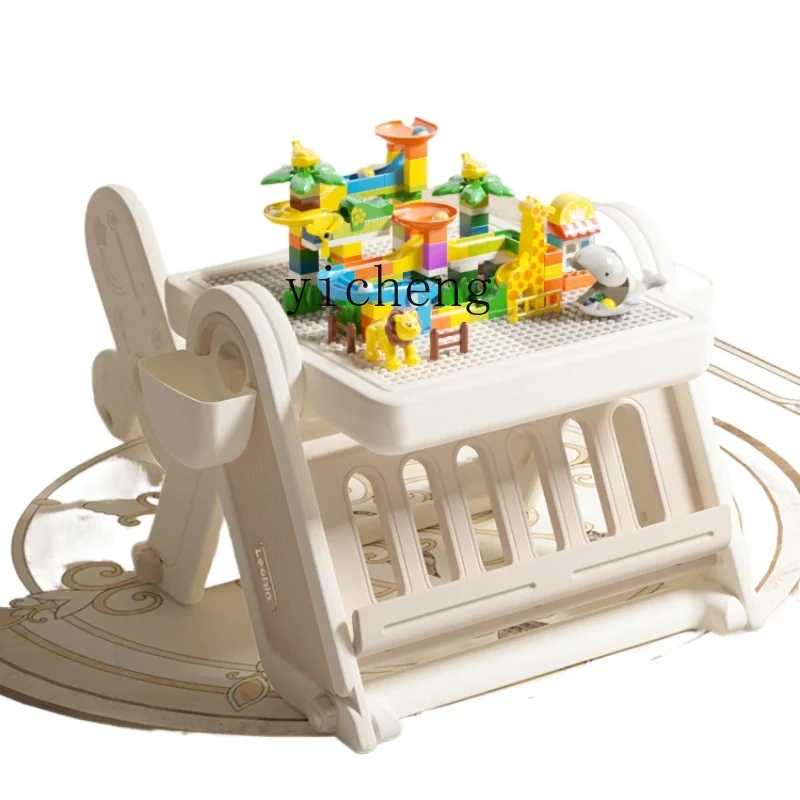 

Tqh Children's Building Block Table Multi-Functional Large Particle Folding Drawing Board Baby Table Intelligence Toys