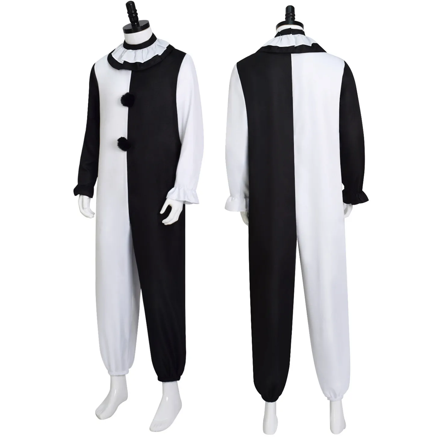 

Art Clown Cosplay Costume Adult Mens Role Play Jumpsuit Suits Halloween Carnival Disguise Party Costume