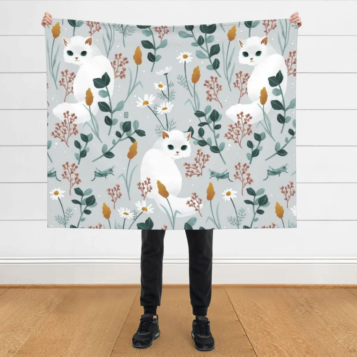 

Cat in the meadow pattern Throw Blanket sofa bed Luxury Throw Baby Blankets