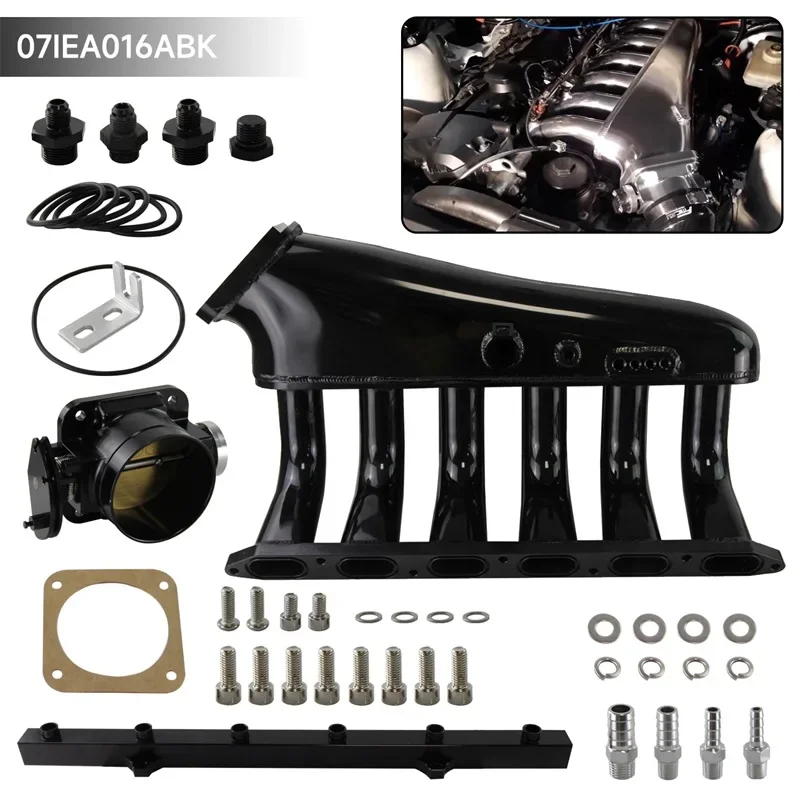 Billet Intake Manifold w/ Fuel Rail+Throttle Body Fits For BMW E36 E46 325i 328i  Black/Silver