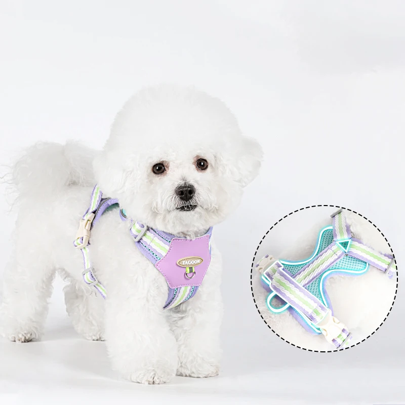 

Lightweight Adjustable Dog Chest and Back Walking Harness Leash Vest Style With Reflective Strap For Puppy Dog Outdoor Supplies
