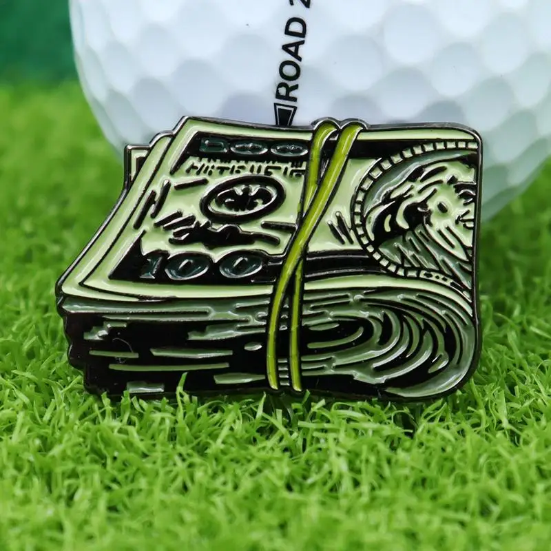 Golf Ball Marker  Alloy Funny Dollar Bill  Magnet Golf Hat Clip   Removable Golf Supplies Accessories Golf Training Aids