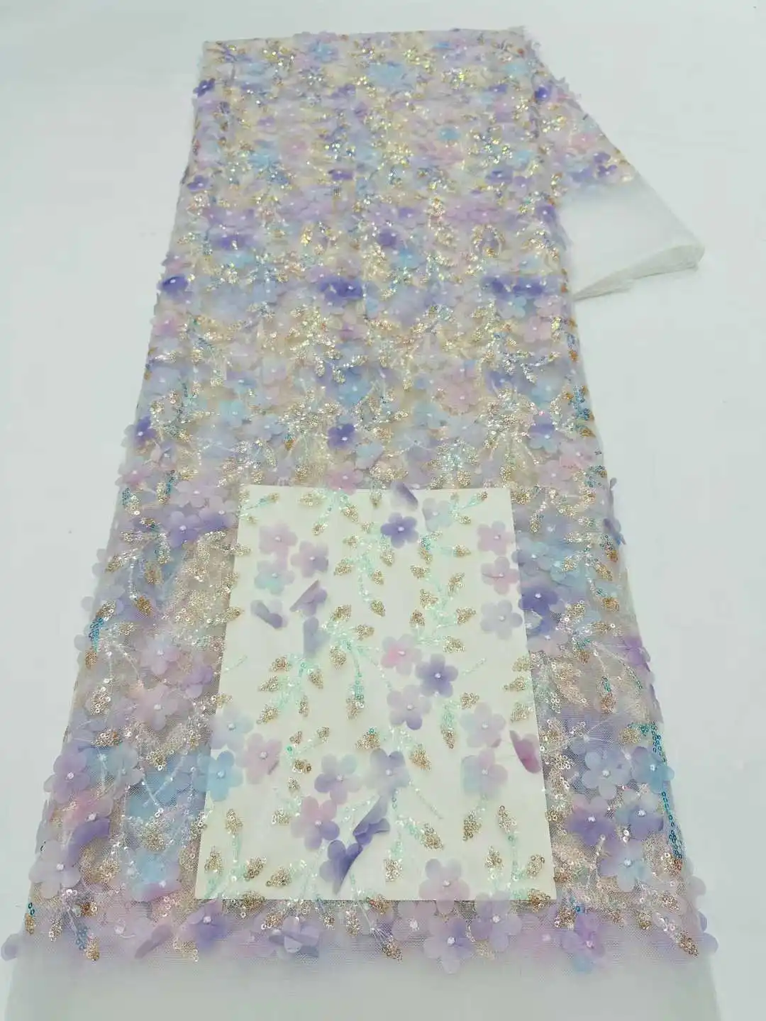 

2025, роскошная французская вышивка, 3D цветок, кружевная ткань, африканская нигерийская кружевная ткань с блестками для свадебного платья, швейный материал