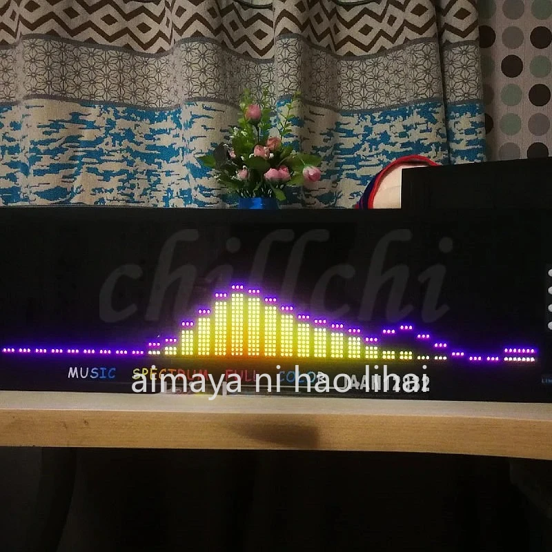 2U 3U Rack RGB Music Spectrum Remote Control Voice Control Line Control Animation Clock Full Color LED128X32